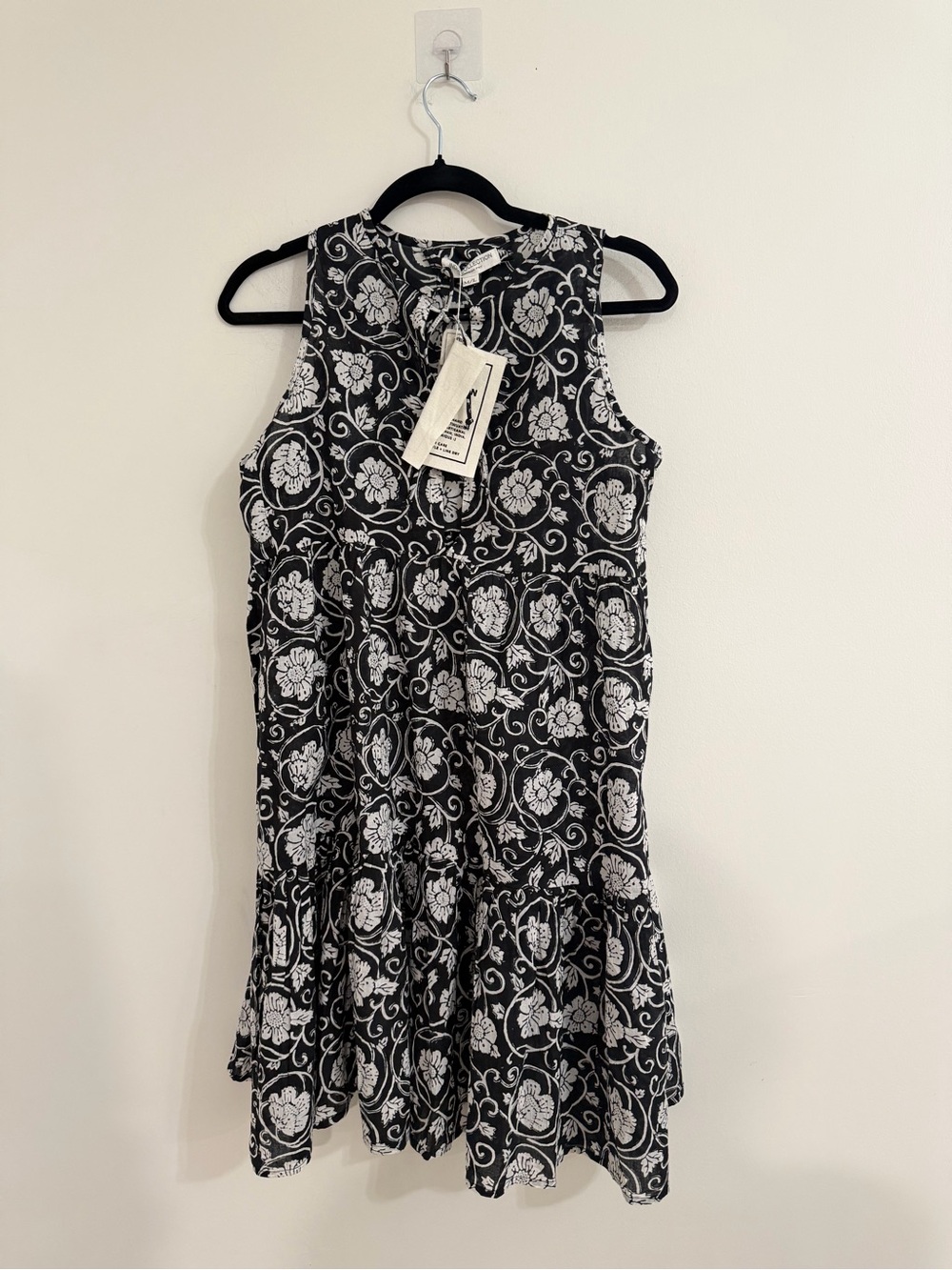 Emerson Fry India Collection Dress Medium Large Hand Block Print Organic Bows